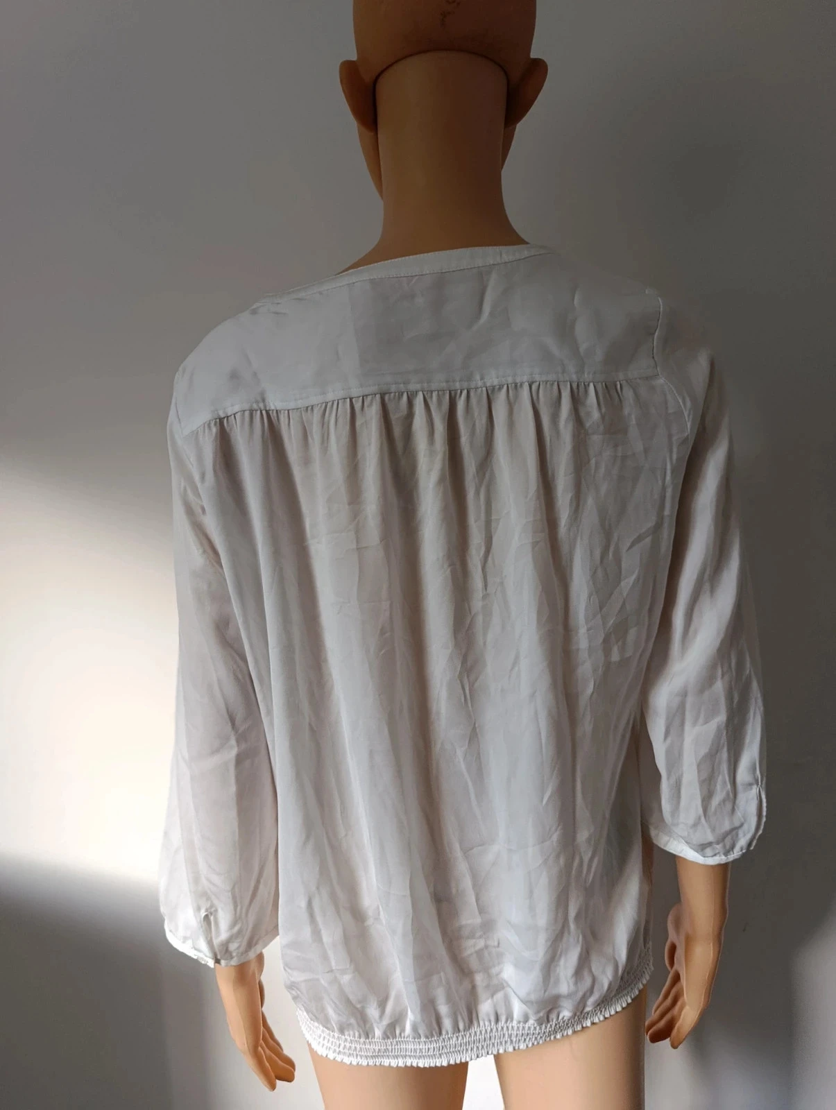 Camaïeu blouse wit dames - 3/4 mouwen - maat m sieraaddetail bij kraag – photo 8